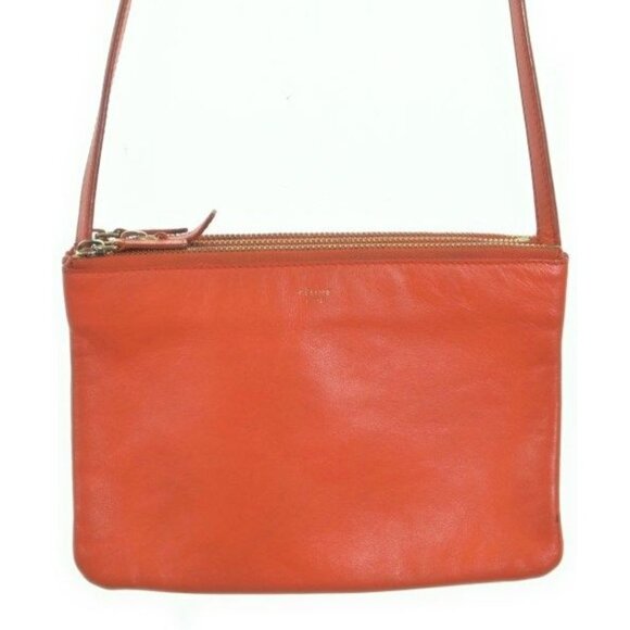 Celine Shoulder Bag Leather Orange